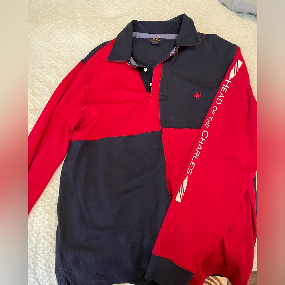 SPECIAL EDITION Brooks Brothers Head of Charles Regatta Henley Shirt, Large
